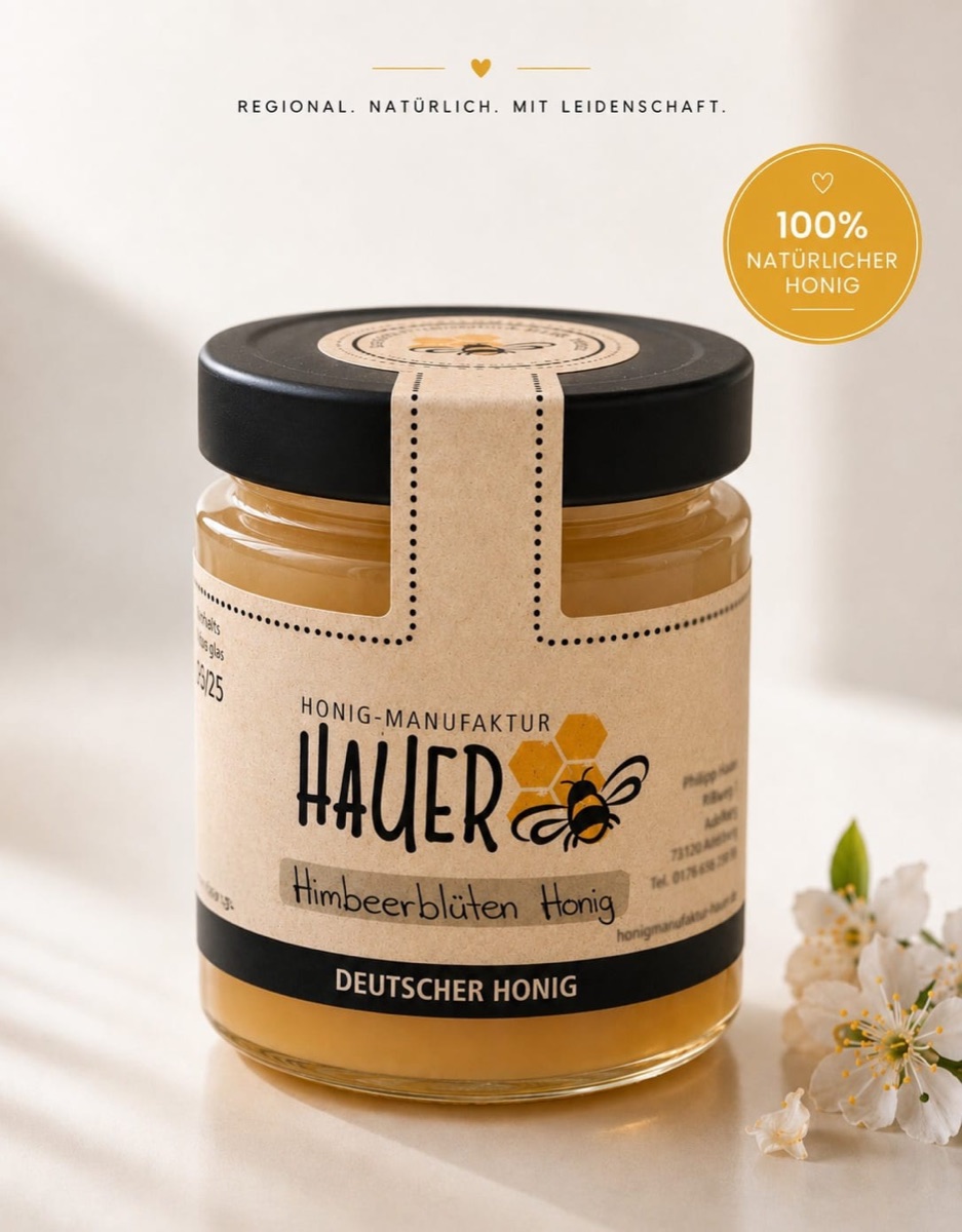 Himbeerblütenhonig – 170 g Glas
